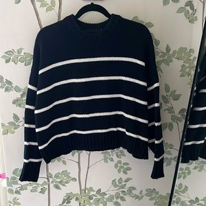 Jenni kayne navy and white striped sweater size medium (sold out online)